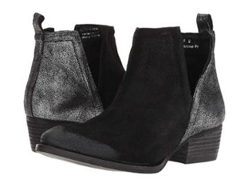 Diba True Stop By (black/pewter Suede/leather) Women's Boots