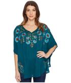 Scully Dance Embroidered Top (teal) Women's Clothing