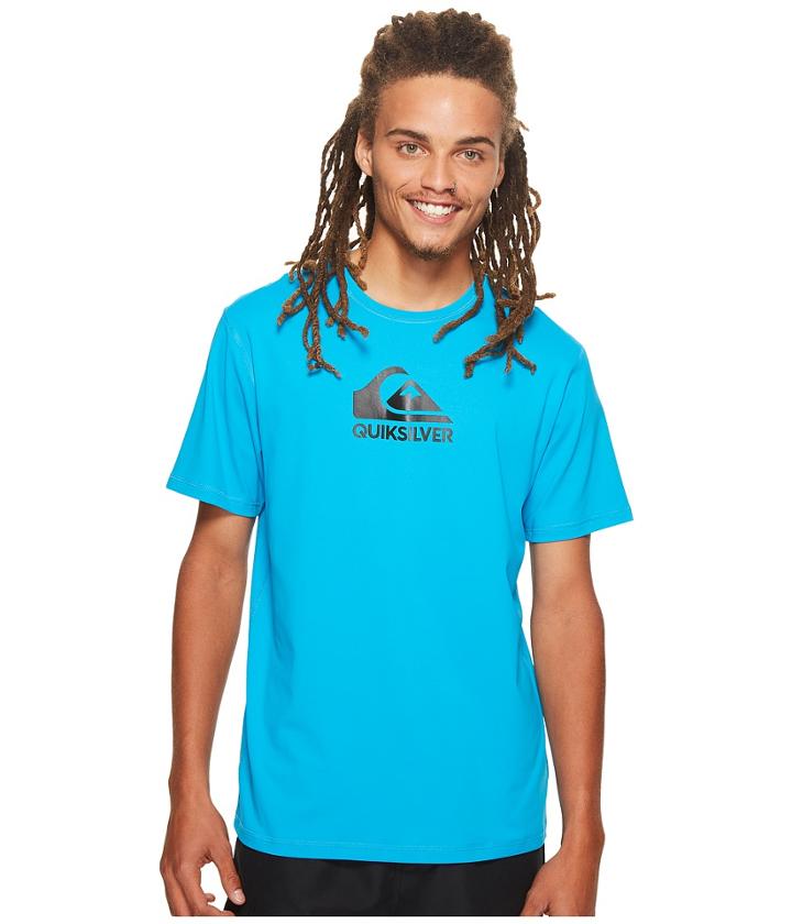 Quiksilver Solid Streak Short Sleeve Rashguard (blue Danube) Men's Swimwear