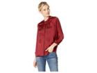 Lucky Brand Hammered Satin Top (cabernet) Women's Clothing