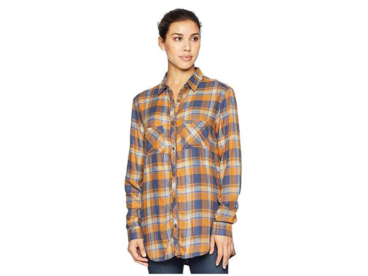 Columbia Always Adventuretm Long Sleeve Shirt (canyon Gold Plaid) Women's Long Sleeve Button Up