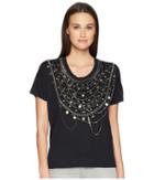 The Kooples T-shirt With A Dickey At The Collar (black) Women's T Shirt