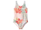 Roxy Kids Lush Florals One-piece (toddler/little Kids) (souffle Uluwatu Stripe Swim) Girl's Swimsuits One Piece