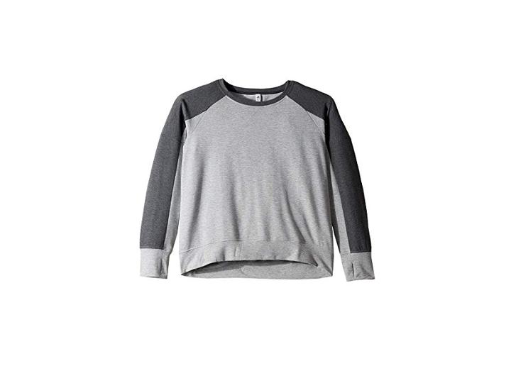 Adidas Performer Long Sleeve Cover-up (medium Heather Grey/dark Grey Heather) Women's Long Sleeve Pullover