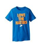 Nike Kids Nsw T-shirt Love The Haters (little Kids/big Kids) (blue Nebula) Boy's T Shirt