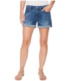 7 For All Mankind Mid Roll Shorts In Broken Twills Desert Trails (broken Twills Desert Trails) Women's Shorts