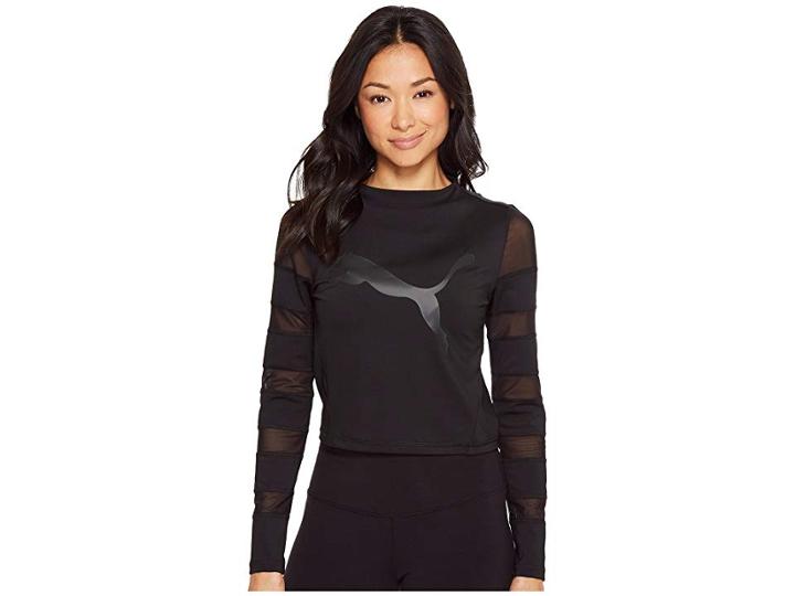 Puma Strapped Up Top (puma Black/puma Black) Women's Long Sleeve Pullover