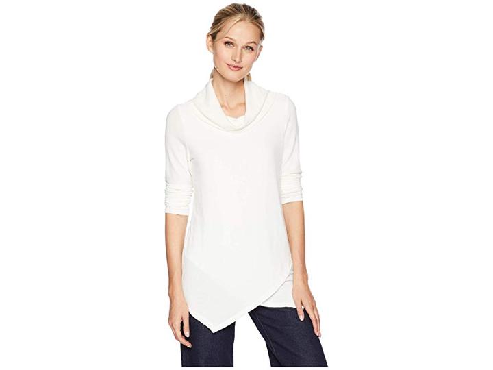 Tribal Long Sleeve Mix Media Top (cream) Women's Long Sleeve Pullover