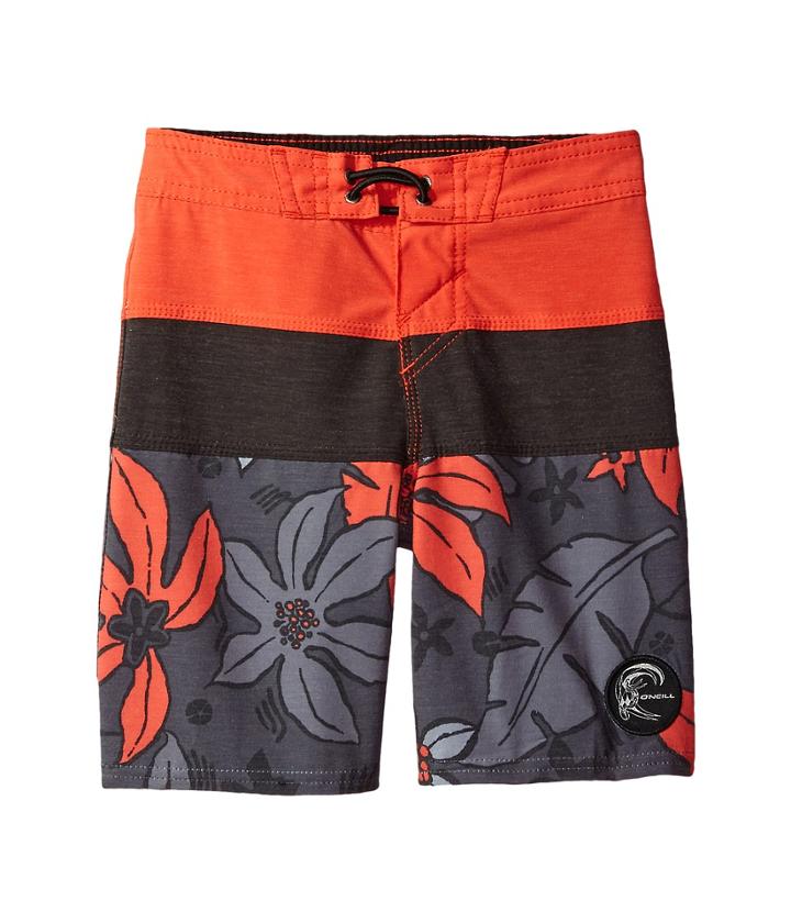 O'neill Kids Hyperfreak Lahaina Boardshorts (little Kids) (neon Red) Boy's Swimwear