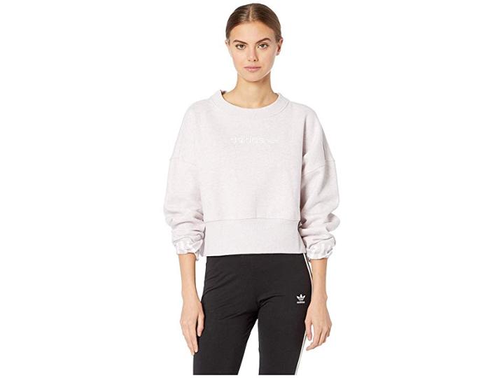 Adidas Originals Coeeze Cropped Sweatshirt (orchid Tint Melange) Women's Sweatshirt