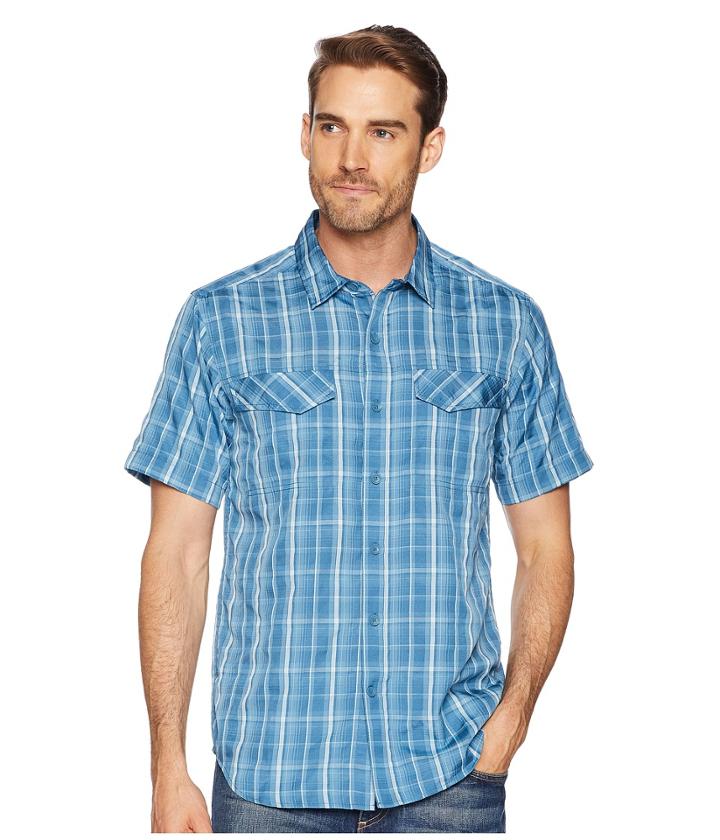 Royal Robbins Ultra Light Short Sleeve Shirt (blue Stone) Men's Short Sleeve Button Up