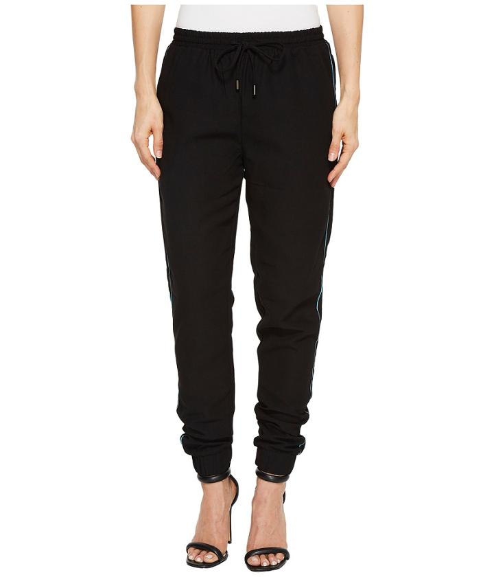 Romeo & Juliet Couture Jogger Pants W/ Side Stripe Detail (black/blue) Women's Casual Pants