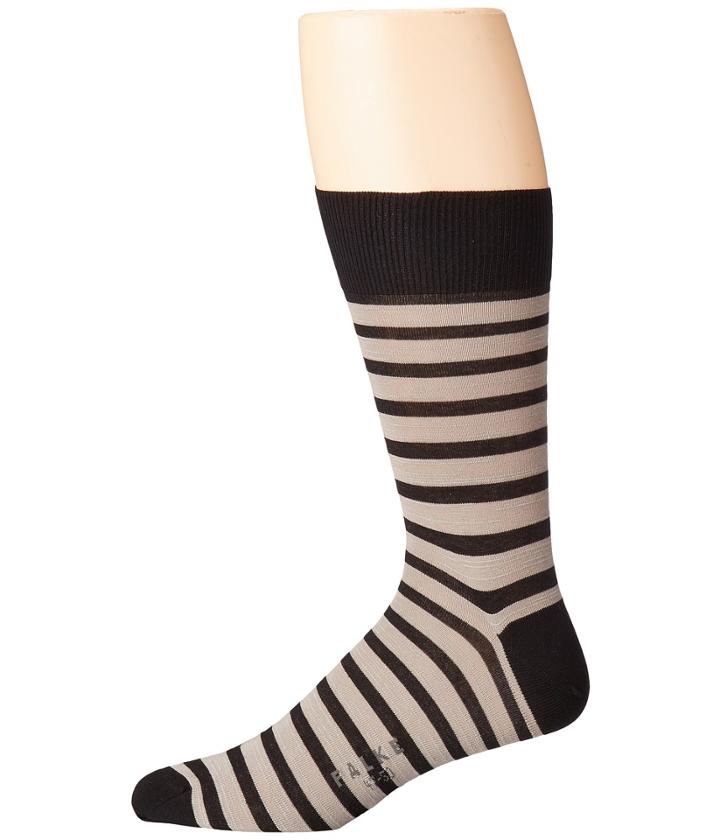 Falke Even Stripe (black) Men's Crew Cut Socks Shoes