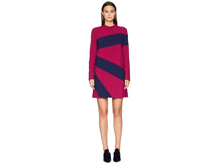 Nicole Miller Color Blocked Dress (rose Pink/navy) Women's Dress