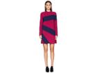 Nicole Miller Color Blocked Dress (rose Pink/navy) Women's Dress