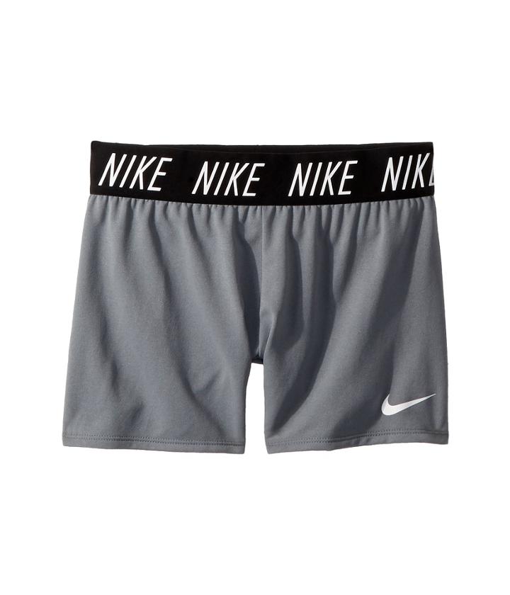 Nike Kids Dry Short (little Kids/big Kids) (cool Grey/white) Girl's Shorts