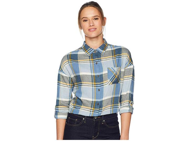 Prana Percy Top (equinox Blue) Women's Long Sleeve Button Up