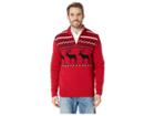 Chaps Cotton-zip Fashion Sweater (park Avenue Red Multi) Men's Sweater