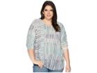 Nic+zoe Plus Size Sea Wall Stripes Top (multi) Women's Clothing