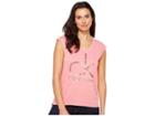 Calvin Klein Jeans Brushstroke Foil Logo Tee (rapture Rose) Women's T Shirt
