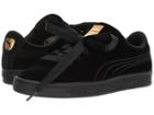 Puma Kids Basket Classic Velour (big Kid) (puma Black/metallic Gold) Girls Shoes