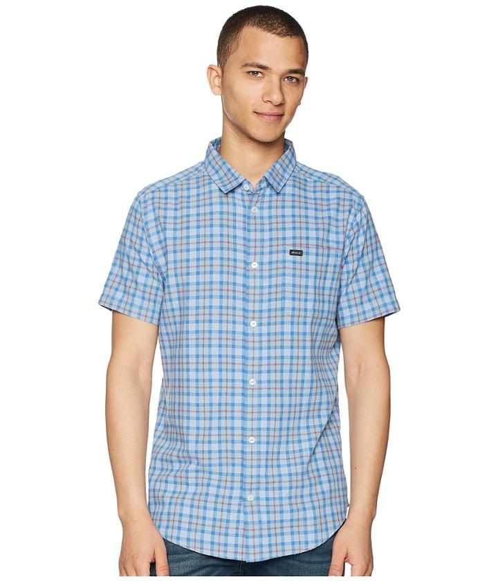 Rvca That'll Do Plaid 3 Shirt (mirage) Men's Long Sleeve Button Up