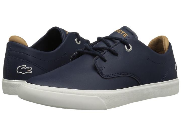 Lacoste Kids Esparre (little Kid) (navy/light Tan) Kid's Shoes