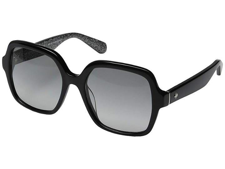 Kate Spade New York Katelee/s (black Silver Glitter/gray Gradient) Fashion Sunglasses