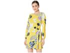 Eci Long Sleeve Floral Printed Wrap Dress (yellow/multi) Women's Dress