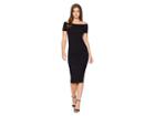 Michael Stars Cotton Lycra Off Shoulder Dress With Removable Straps (black) Women's Dress