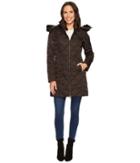 Kenneth Cole New York Diamond Quilted Matte Satin Down (black) Women's Coat