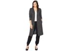 Dylan By True Grit Luxe Soft Marled Sweater Fleece Long Cardigan (soft Black) Women's Sweater