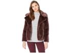 1.state Faux Mink Cropped Jacket (dark Oxblood) Women's Coat
