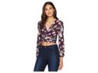 Flynn Skye Long Sleeve That's A Wrap Crop Top (full Bloom) Women's Clothing