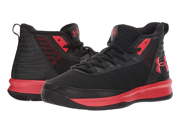 Under Armour Kids Ua Bps Jet 2018 (little Kid) (black/red/red) Boys Shoes