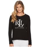Lauren Ralph Lauren Lrl French Terry Sweatshirt (polo Black) Women's Sweatshirt