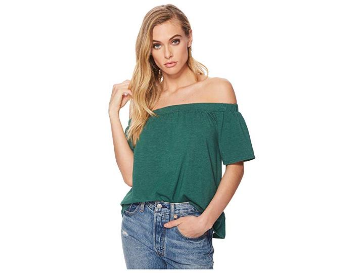 Minkpink Off The Shoulder Tee (tropical Teal) Women's T Shirt