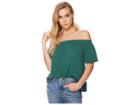 Minkpink Off The Shoulder Tee (tropical Teal) Women's T Shirt