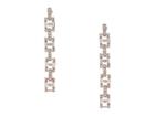 Steve Madden Square Link Bedazzled Dangle Earrings (rose Gold) Earring