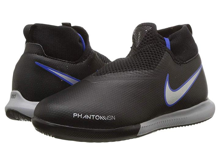 Nike Kids Jr Phantom Vision Academy Df Ic Soccer (little Kid/big Kid) (black/metallic Silver/racer Blue) Kids Shoes