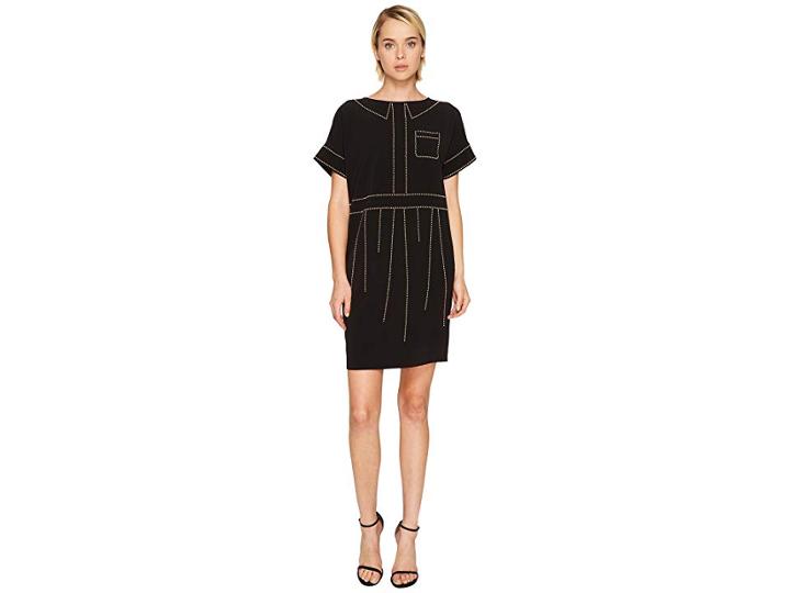 Boutique Moschino Crepe Studded Dress (black) Women's Dress