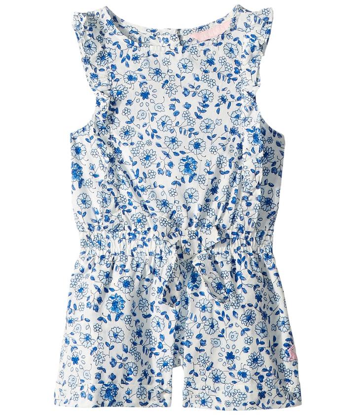 Joules Kids Jersey Ruffle Romper (toddler/little Kids) (folkstone Ditsy) Girl's Jumpsuit & Rompers One Piece