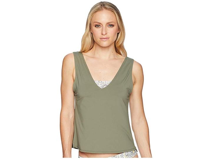 Carve Designs Cayman Tankini 2-in-1 (olive/olive Paisley) Women's Swimwear