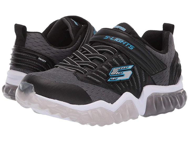 Skechers Kids Rapid Flash 90720l Lights (little Kid/big Kid) (charcoal/black) Boy's Shoes