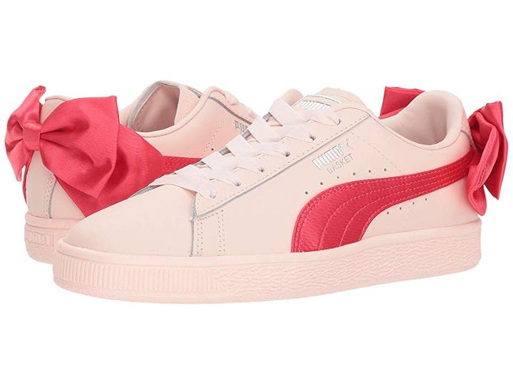 Puma Kids Basket Bow Jr (big Kid) (paradise Pink) Girls Shoes