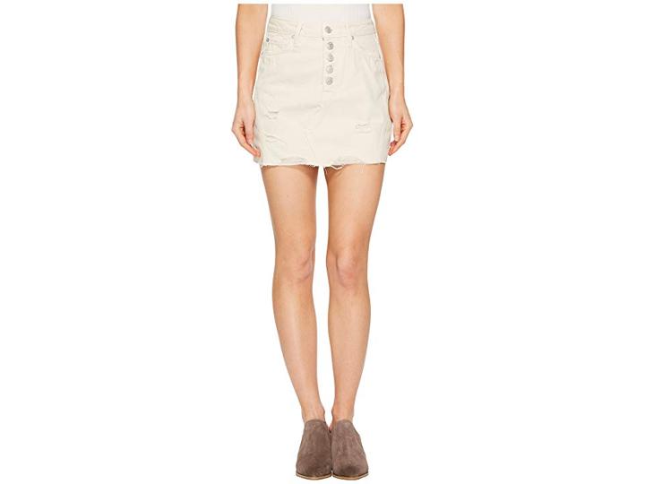 Free People Denim A-line Skirt (white) Women's Skirt