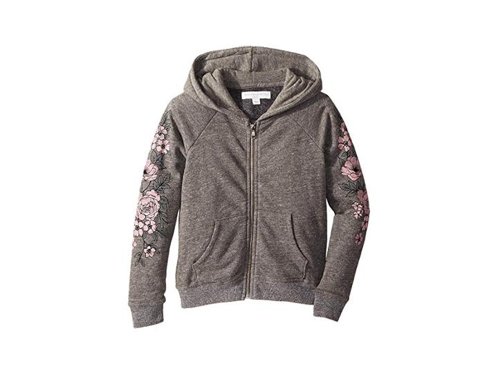 Spiritual Gangster Kids Rose Sgv Zip Hoodie (little Kids/big Kids) (medium Heather Grey) Girl's Sweatshirt