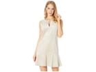 Bcbgmaxazria Adelene Suede Fit Flare Dress (light Stone) Women's Dress