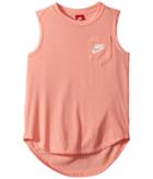 Nike Kids Nsw Muscle Tank Top (little Kids/big Kids) (bleached Coral/white) Girl's Sleeveless