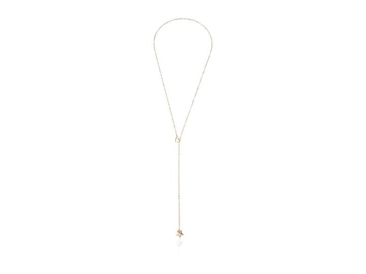Steve Madden Star Heart Charm Rolo Wrap Around Necklace (gold) Necklace